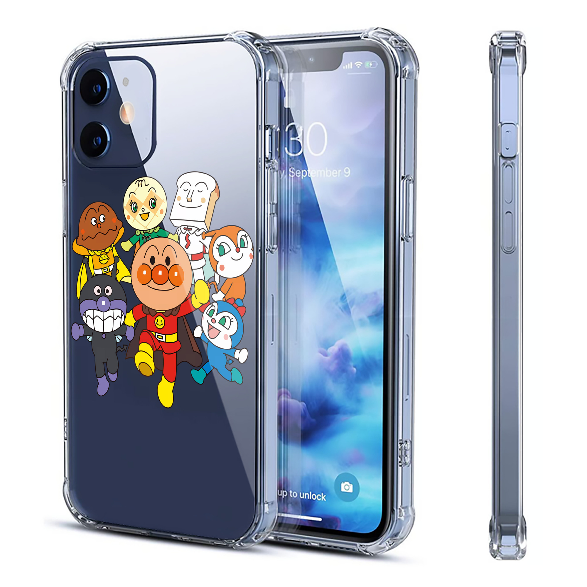 （画像用） アンパンマン Anpanman 【iPhone 12シリーズ対応】透明スマホケース（クリアソフトケース）